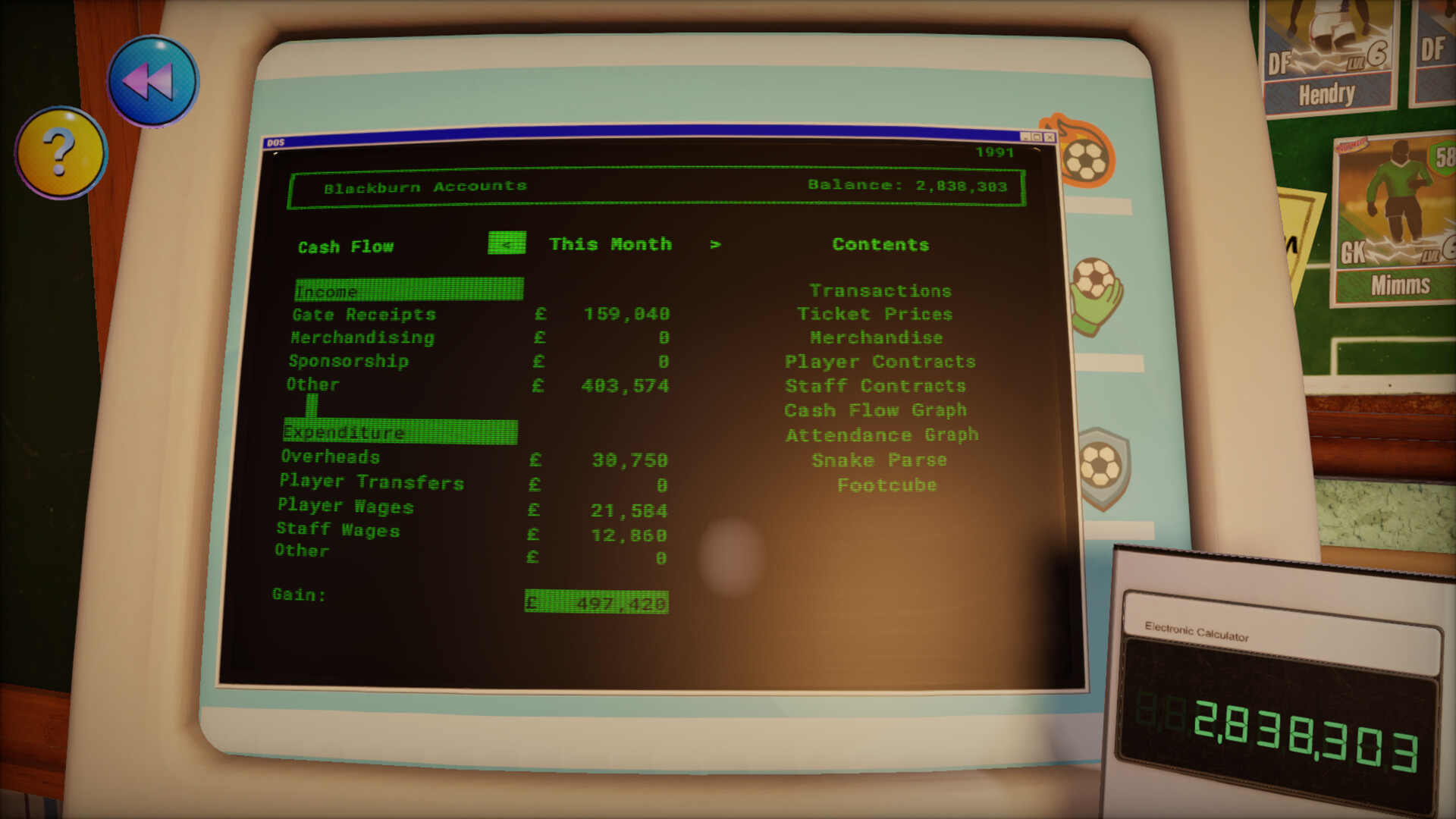 NUTMEG! A Nostalgic Deckbuilding Football Manager — screenshot 1
